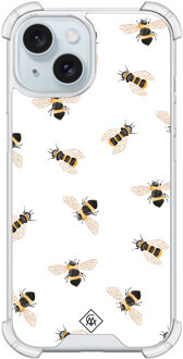 Casimoda iPhone 14 shockproof hoesje - Bee happy Bruin/beige