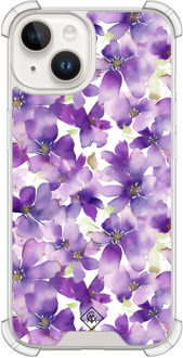 Casimoda iPhone 14 shockproof hoesje - Floral violet Paars