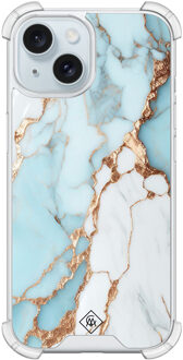 Casimoda iPhone 14 shockproof hoesje - Marmer lichtblauw