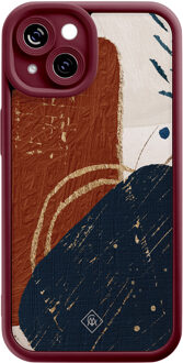 Casimoda iPhone 14 siliconen case - Abstract terracotta Rood