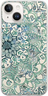 Casimoda iPhone 14 siliconen hoesje - Mandala blauw