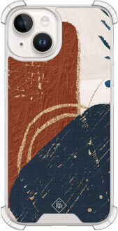 Casimoda iPhone 14 siliconen shockproof hoesje - Abstract terracotta Multi