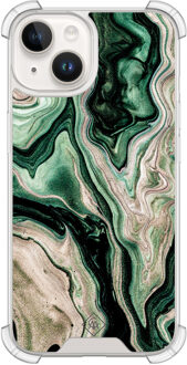 Casimoda iPhone 14 siliconen shockproof hoesje - Green waves Groen