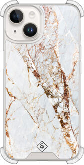 Casimoda iPhone 14 siliconen shockproof hoesje - Marmer goud Goudkleurig