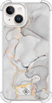 Casimoda iPhone 14 siliconen shockproof hoesje - Marmer grijs Grijs/zilverkleurig