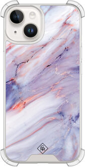 Casimoda iPhone 14 siliconen shockproof hoesje - Marmer paars