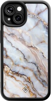 Casimoda iPhone 14 zwarte case - Marble dream Grijs/zilverkleurig