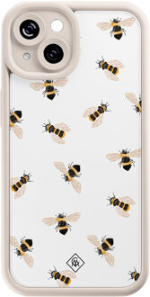 Casimoda iPhone 15 beige case - Bee happy Bruin/beige