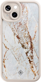 Casimoda iPhone 15 beige case - Marmer goud Goudkleurig