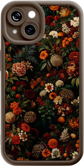 Casimoda iPhone 15 bruine case - Exotic garden Multi