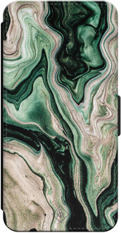 Casimoda iPhone 15 flipcase - Green waves Groen