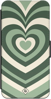 Casimoda iPhone 15 flipcase - Hart swirl groen