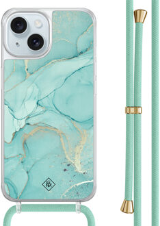 Casimoda iPhone 15 hoesje met mint koord - Touch of mint