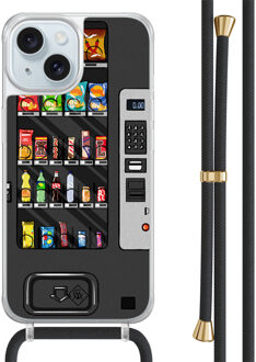 Casimoda iPhone 15 hoesje met zwart koord - Snoepautomaat Zwart, Multi
