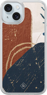Casimoda iPhone 15 hybride hoesje - Abstract terracotta Multi