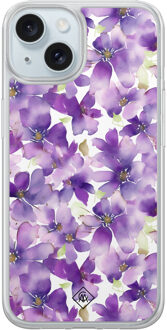 Casimoda iPhone 15 hybride hoesje - Floral violet Paars