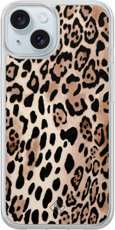 Casimoda iPhone 15 hybride hoesje - Golden wildcat Bruin/beige