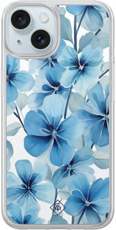 Casimoda iPhone 15 hybride hoesje - Indigo gardens Blauw