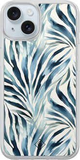 Casimoda iPhone 15 hybride hoesje - Japandi waves Blauw