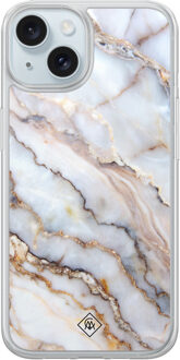 Casimoda iPhone 15 hybride hoesje - Marble dream Grijs/zilverkleurig