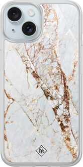 Casimoda iPhone 15 hybride hoesje - Marmer goud Bruin/beige