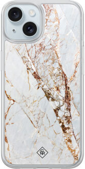 Casimoda iPhone 15 hybride hoesje - Marmer goud Goudkleurig