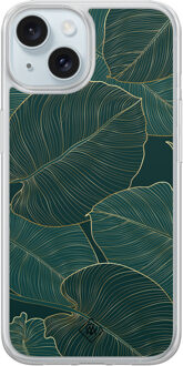 Casimoda iPhone 15 hybride hoesje - Monstera leaves Groen
