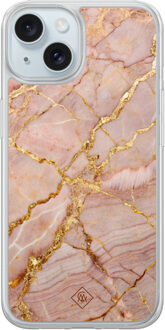 Casimoda iPhone 15 hybride hoesje - Rose gold marble