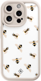 Casimoda iPhone 15 Pro beige case - Bee happy Bruin/beige