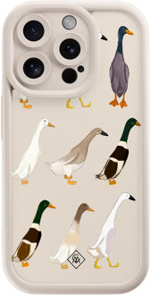 Casimoda iPhone 15 Pro beige case - Duck life Bruin/beige