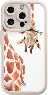 Casimoda iPhone 15 Pro beige case - Giraffe Bruin/beige