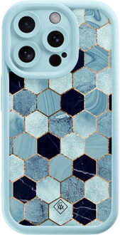 Casimoda iPhone 15 Pro blauwe case - Blue cubes