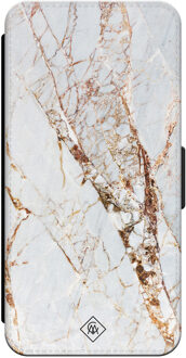 Casimoda iPhone 15 Pro flipcase - Marmer goud Goudkleurig