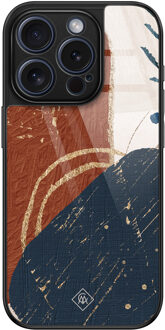 Casimoda iPhone 15 Pro glazen hardcase - Abstract terracotta Multi
