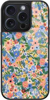 Casimoda iPhone 15 Pro glazen hardcase - Blue gardens Blauw