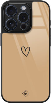 Casimoda iPhone 15 Pro glazen hardcase - Hart bruin Bruin/beige