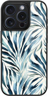 Casimoda iPhone 15 Pro glazen hardcase - Japandi waves Blauw