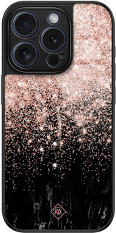 Casimoda iPhone 15 Pro glazen hardcase - Marmer twist Rosekleurig