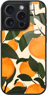 Casimoda iPhone 15 Pro glazen hardcase - Orange garden Multi