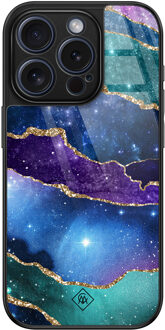Casimoda iPhone 15 Pro glazen hardcase - Space borders Multi