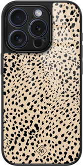 Casimoda iPhone 15 Pro glazen hardcase - Spot on Bruin/beige
