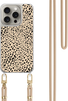 Casimoda iPhone 15 Pro hoesje met beige koord - Spot on Bruin/beige
