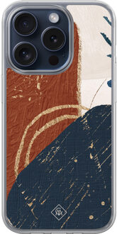 Casimoda iPhone 15 Pro hybride hoesje - Abstract terracotta Rood