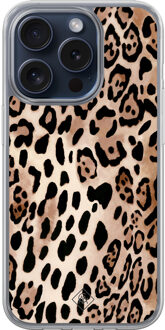 Casimoda iPhone 15 Pro hybride hoesje - Golden wildcat Bruin/beige