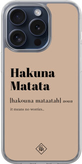Casimoda iPhone 15 Pro hybride hoesje - Hakuna matata Bruin/beige