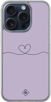 Casimoda iPhone 15 Pro hybride hoesje - Hart lila Paars