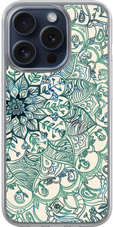 Casimoda iPhone 15 Pro hybride hoesje - Mandala blauw
