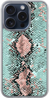 Casimoda iPhone 15 Pro hybride hoesje - Snake pastel Mint
