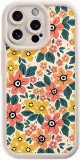 Casimoda iPhone 15 Pro Max beige case - Blossom Bruin/beige