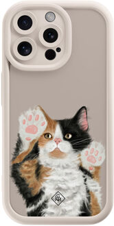 Casimoda iPhone 15 Pro Max beige case - Kat Bruin/beige